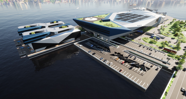 マイヤー、革新的な浮体式クルーズ・ターミナルを考案