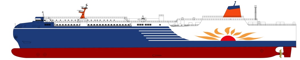 商船三井さんふらわあ、新造LNGフェリーのデザイン決定